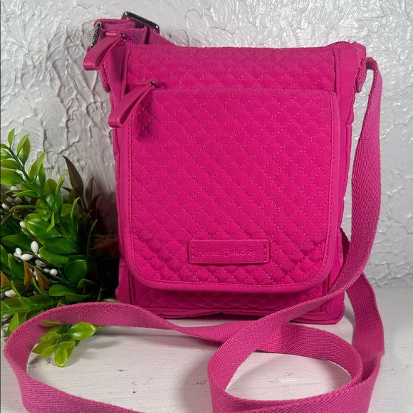 Vera Bradley Handbags - Vera Bradley Pink Quilted Crossbody Bag Barbie Pink Bag Vera Bradley Crossbody